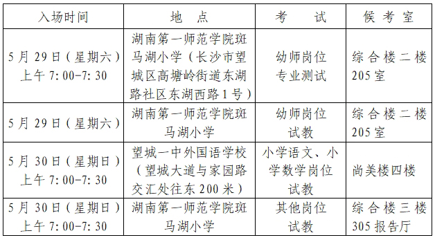 2021年长沙市望城区公开招聘教师专业测试（幼师岗位）、试教相关事项通知(图1)