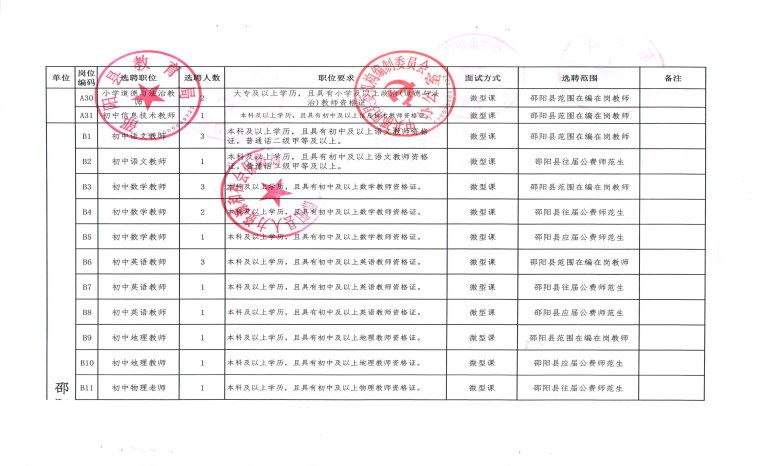 2022年邵阳县城区学校公开选聘教师143人公告(图3)